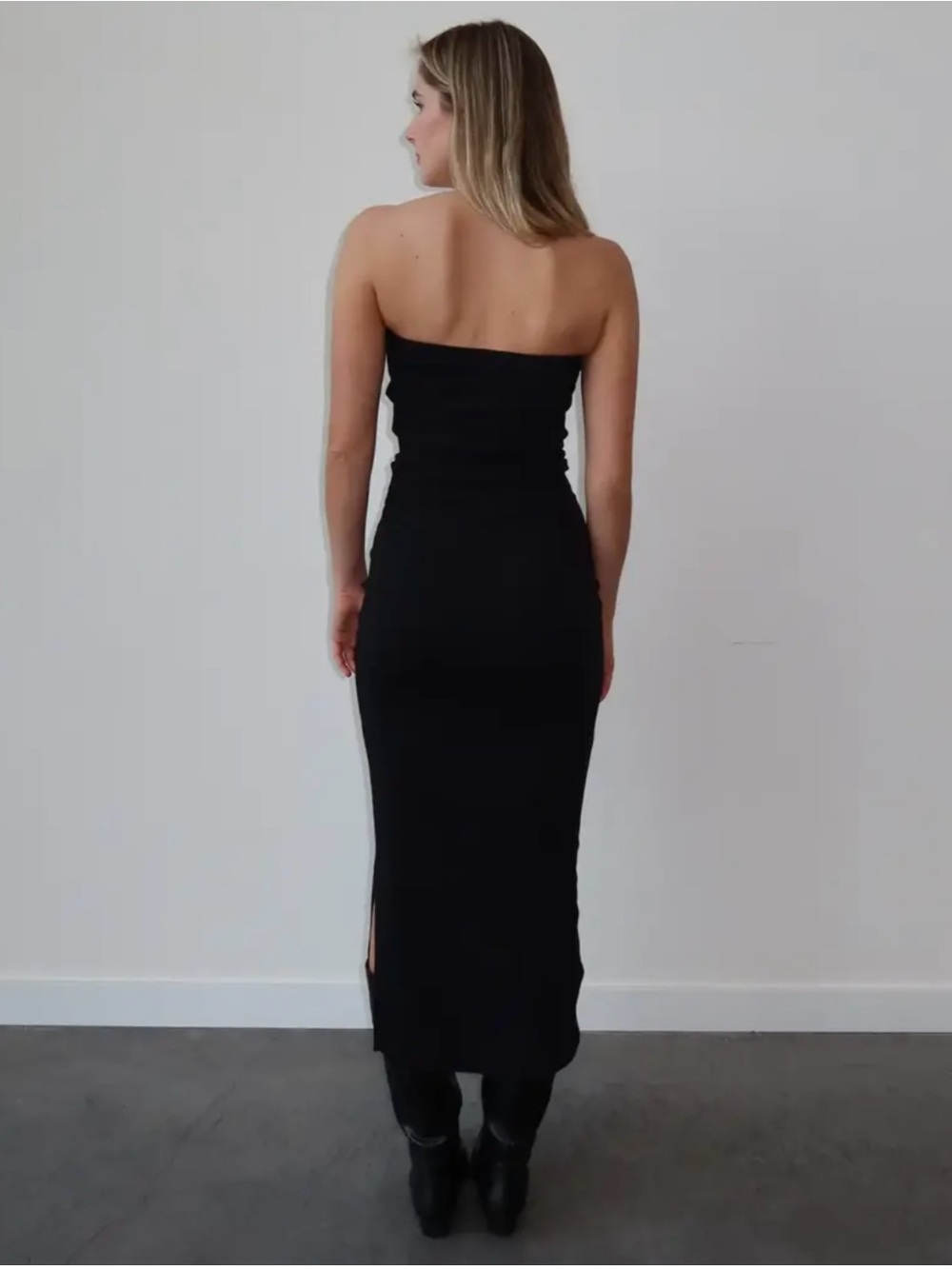 Brunette The Label Black Strapless Midi Dress - Picture 2 of 7